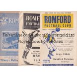 AT ROMFORD FC Three programmes for Essex Cup S-F's : Barking v Ilford Essex 24/2/1951, Grays