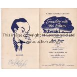 BOB HOPE AUTOGRAPH Four page card programme signed by Bob Hope for a Gala Charity Concert 21/9/