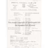 ARSENAL RESERVES Five single sheet home programmes for 1980/1 season v. Reading, Leicester,