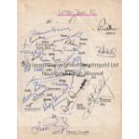 LUTON TOWN AUTOGRAPHS A lined sheet with a smaller sheet attached from 1951/2 signed by 40 players