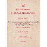 WARTIME FOOTBALL IN GERMANY 1945 Four page programme for Rhine Army v 53rd (W) Division at Krefeld
