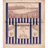 HUDDERSFIELD / FOLKESTONE Programme Huddersfield Town v Folkestone FA Cup 3rd Round 14/1/1933.
