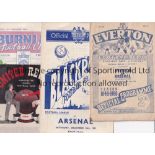 ARSENAL AWAYS Four Arsenal away programmes v Everton 1949/50, Manchester United 1950/51, Burnley (