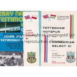 SPURS A collection of 19 programmes all Tottenham Testimonials and Friendlies 1964-1998, 11 signed