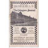 FULHAM / SPURS Programme Fulham v Tottenham Hotspur 5/10/1935. Rusty staples. No writing. Fair to