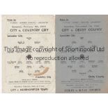 LEICESTER Two single sheet home programmes from the 1942/43 season v Derby County 7/11 (light