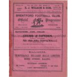 BRENTFORD V BRADFORD PARK AVENUE 1935 Programme for the League match at Brentford 19/4/1935, small