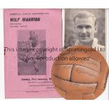 WILF MANNION / MIDDLESBROUGH / AUTOGRAPH Programme for the Mannion Testimonial match 21/1/1968, a 6"