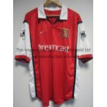 EMMANUEL PETIT ARSENAL SHIRT Player issue red with short white sleeves home shirt for season 1999/