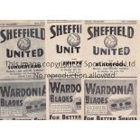SHEFFIELD UNITED Nine home programmes v. Preston, Sunderland, Everton and Blackpool 47/8, Grimsby