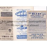 BRADFORD PARK AVENUE Four away programmes in 1947/8 season v. Birmingham, Coventry minor wear, Luton