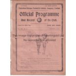 TOTTENHAM HOTSPUR V ARSENAL 1920 Programme for the London Professional Charity Fund match at