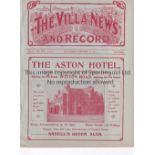 ASTON VILLA Home programme v Sunderland 17/1/1914. Ex Bound Volume. Generally good