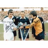 TOTTENHAM V WOLVES Colour 12 x 8 Photo of captains Alan Mullery and Jim McCalliog exchanging