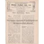 ARSENAL V NOTTINGHAM FOREST 1921 Programme for the Friendly match at Arsenal 5/3/1921, ex-binder.