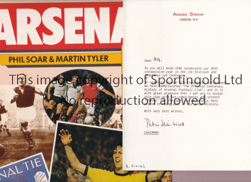ARSENAL Letter on Arsenal Stadium, London N5 headed notepaper signed by Chairman, Peter Hill-Wood to