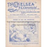 CHELSEA / VILLA Programme Chelsea v Aston Villa Division One 6/2/1915. Scarce 1st World War