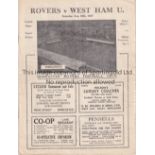 WEST HAM UNITED Programme for the away League match v Doncaster Rovers 26/8/1950 with a newspaper