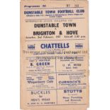 BRIGHTON & HOVE ALBION Programme for the away Met. Lge. Cup match v. Dunstable Town 2/2/1957