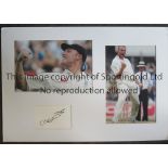 ANDREW FLINTOFF AUTOGRAPH A large 25" X 17" mount containing 2 colour photos of Flintoff and a
