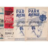 BRADFORD PA A collection of 3 Bradford Park Avenue home programmes and one away v Chesterfield