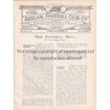ARSENAL V SUNDERLAND 1924 Programme for the League match at Arsenal 22/11/1924, ex-binder. Generally