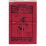 ARSENAL V ASTON VILLA 1926 Programme for the League match at Arsenal 5/4/1926 including the single