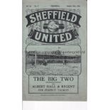 ENGLAND V IRELAND 1930 AT SHEFF. UTD. Programme for the International 20/10/1930. Four Wednesday