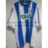 DEPORTIVO LA CORUNA PLAYER ISSUE SHIRT Blue and white stripes short sleeve shirt like to have been