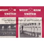 WEST HAM UNITED Two programmes for home Friendlies in 1954.5 season v. AC Milan and VfB Stuttgart.
