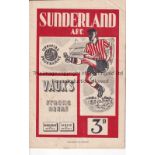 SUNDERLAND V NORWICH CITY 1951 Programme for the FA Cup tie at Sunderland 10/2/1951, slight vertical