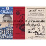 CHELSEA A collection of 13 home programmes and 2 aways at West Bromwich Albion 1948/49 and Brentford