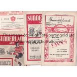 SUNDERLAND A collection of 7 Sunderland programmes. 3 homes v Blackpool 1949/50 (score/season