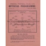 ARSENAL Single sheet programme for the home London War Cup match v Brighton 18/4/1942, very slight