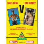 NIGEL BENN Four programmes with Press Passes / Ringside Passes v Sherry 19/2/1992 v Wharton 26/2/