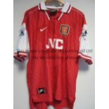 PAUL MERSON ARSENAL SHIRT Player issue red with short white sleeves home shirt for season 1996/7