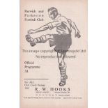 TOTTENHAM HOTSPUR Programme for the away Eastern Counties League match v. Harwich and Parkeston 12/