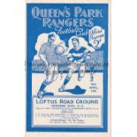 QPR Home programme v Bristol City 10/4/1936. Rusty staples. No writing. Generally good