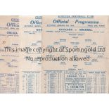 CHELSEA A collection of 3 single sheet home programmes all Football League South from the 1943/44