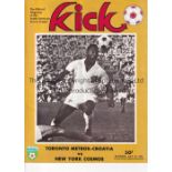 PELE Programme for Toronto Metros-Croatia v New York Cosmos 19/7/1975. Cosmos included Pele and