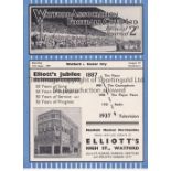 WATFORD V EXETER CITY 1937 Programme for the League match at Watford 11/9/1937. Good
