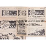 NOTTS. COUNTY Five home programmes v. Northampton 16/3/1946, slightly marked and number on cover,