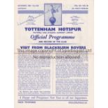 TOTTENHAM HOTSPUR / KENNETH WOLSTENHOLME AUTOGRAPH Nine home programmes, 8 from the 1960/1 Double