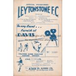 LEYTONSTONE V ROMFORD 1940 Full 12 page programme for the South Essex Football Combination match