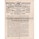 ARSENAL V BURNLEY 1922 Programme for the League match at Arsenal 28/8/1922, slightly creased.