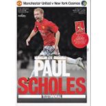 PAUL SCHOLES Colour 12 x 8 photo of Man United manager Alex Ferguson shaking hands with Scholes