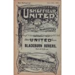 SHEFFIELD UNITED V BRADFORD CITY 1909 Programme for the Reserve team match at Sheffield 18/9/1909