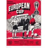 1960 EUROPEAN CUP FINAL Programme for Real Madrid v Eintracht Frankfurt, very slightly creased.