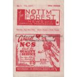 FOREST Four page programme Nottingham Forest v Derby County 26/8/1944. Light folds. No writing.