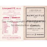 FA YOUTH CUP Two FA Youth Cup Semi Finals programmes Newcastle United v Portsmouth 1961/62 (4